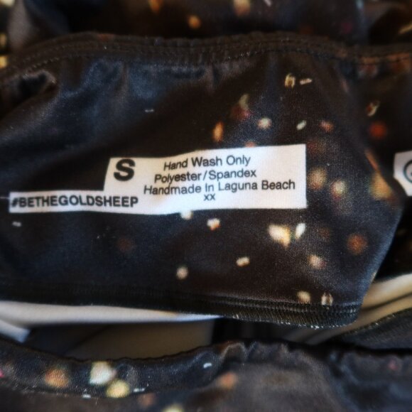 $95 Goldsheep Falling Lights leggings size S cropped length handmade in Laguna - Picture 9 of 13